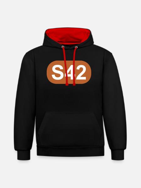 S-Bahn Berlin S42 - Contrast hoodie - black/red