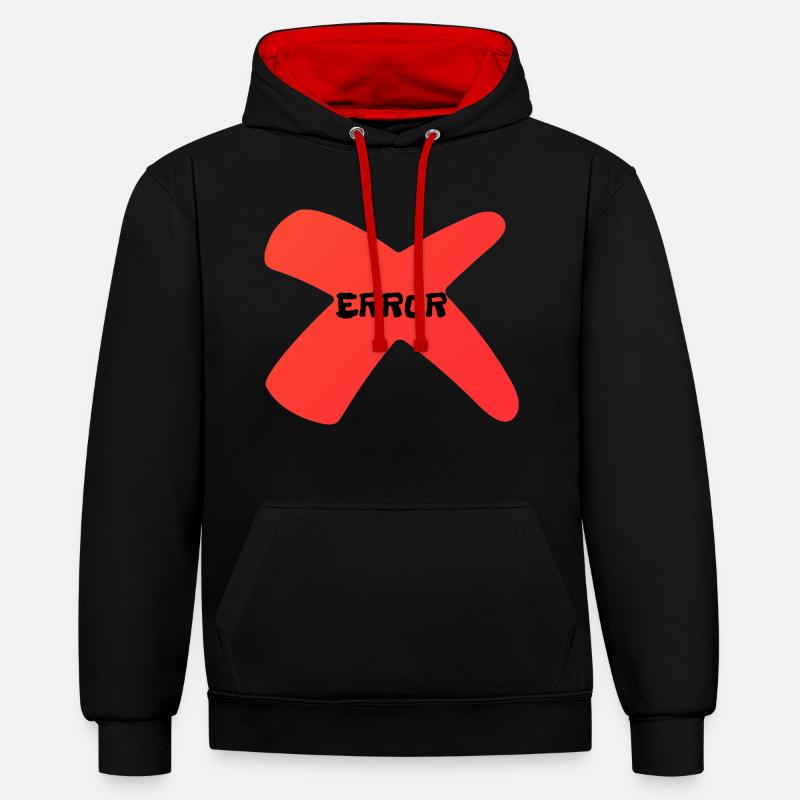 Erreur - MKB - Sweat à capuche contrasté - noir/rouge