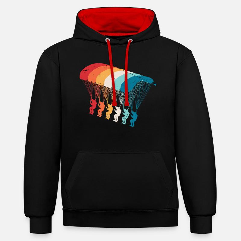 Skydive Evolution: Skydiver Design - Sweat à capuche contrasté - noir/rouge