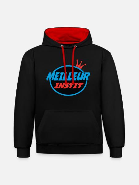 BESTER LEHRER - Kontrast-Hoodie - Schwarz/Rot