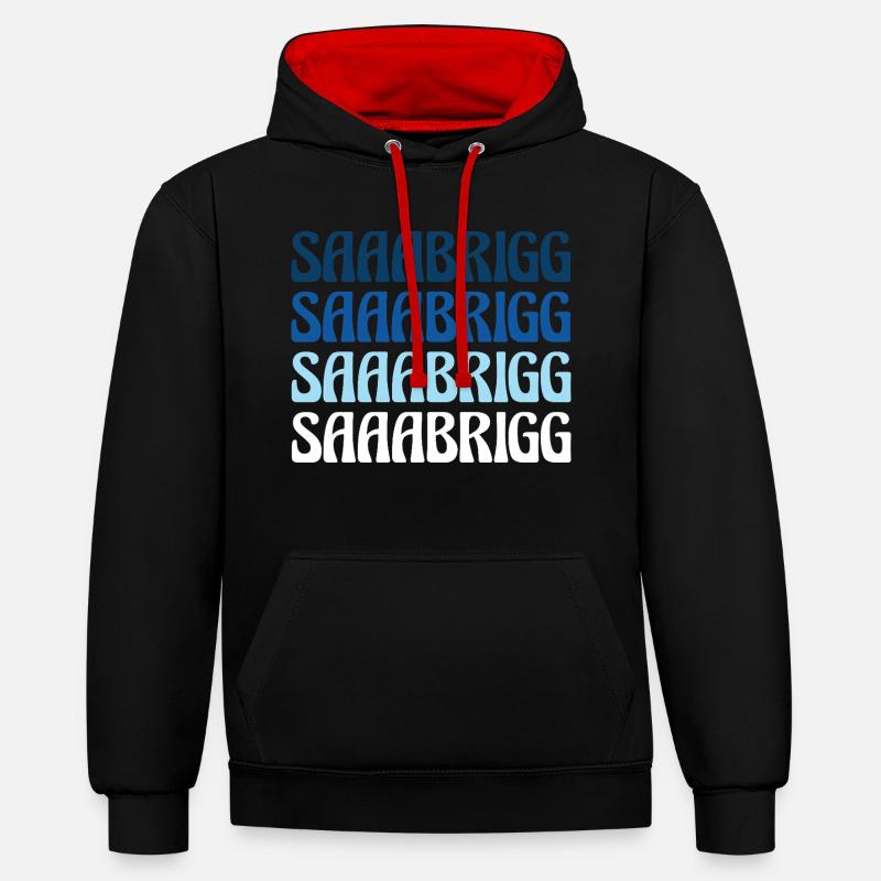 Saaabrigg Saarbrücken Dialect Gift - Contrast hoodie - black/red