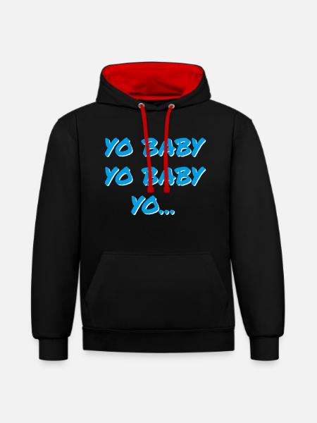 YO BABY YO BABY YO - Contrast hoodie - zwart/rood
