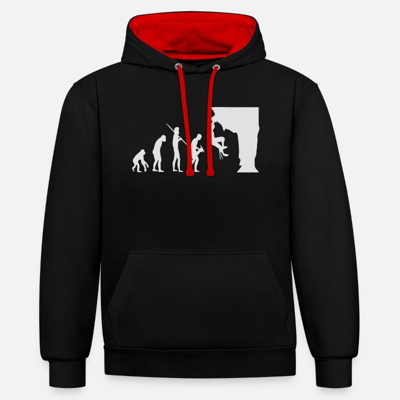 Climbing Evolution - Sweat à capuche contrasté - noir/rouge