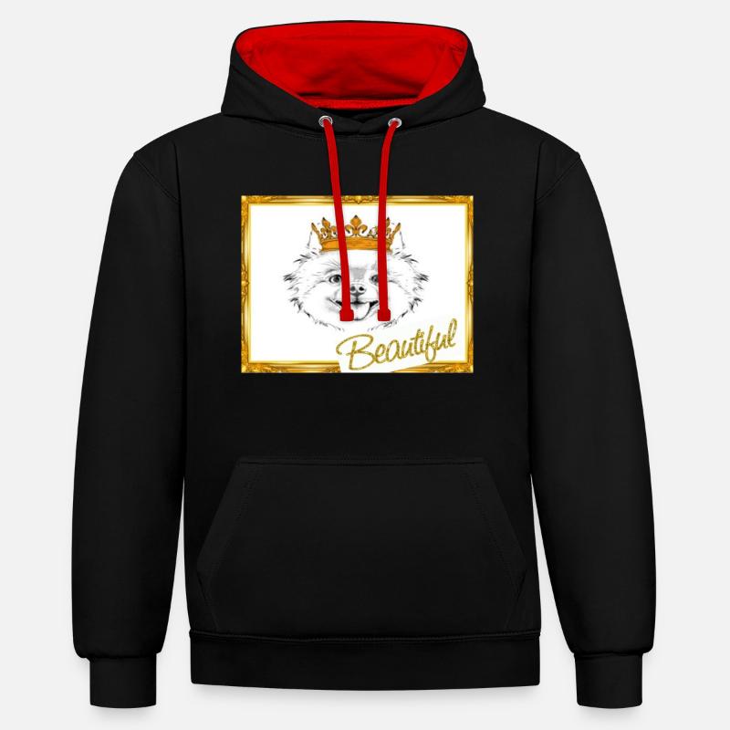 Beauté, T-shirt, Pull, Accessoires - Sweat à capuche contrasté - noir/rouge