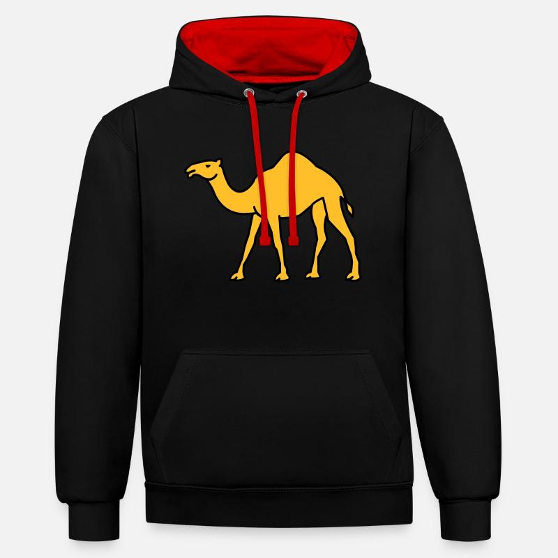 kamel_02 - Sweat à capuche contrasté - noir/rouge