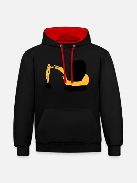 Bagger - Kontrast-Hoodie - Schwarz/Rot
