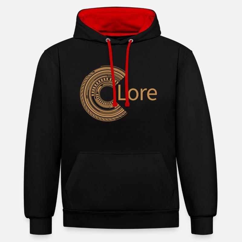Pour Lore - Sweat à capuche contrasté - noir/rouge