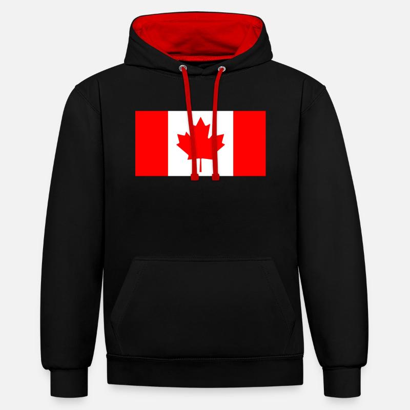 Canada Canada drapeau bannière - Sweat à capuche contrasté - noir/rouge