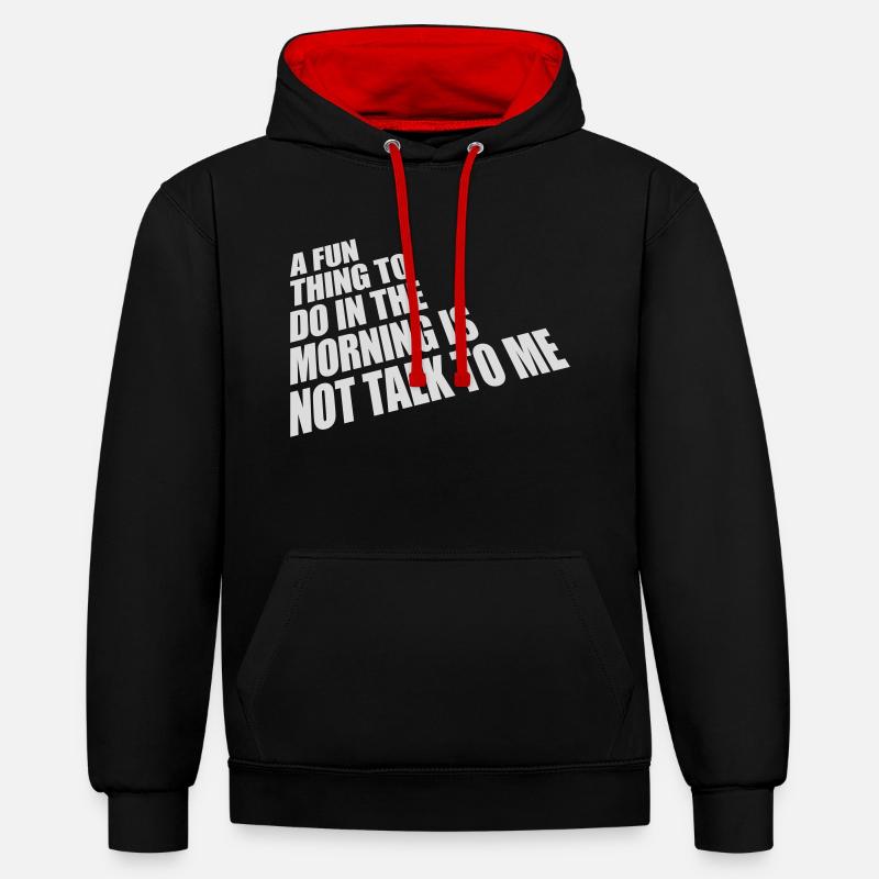 ne me parle pas - Sweat à capuche contrasté - noir/rouge