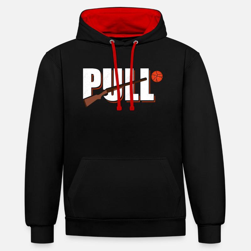 Pull Skeet Shooting Trapshooting - Kontrast-Hoodie - Schwarz/Rot