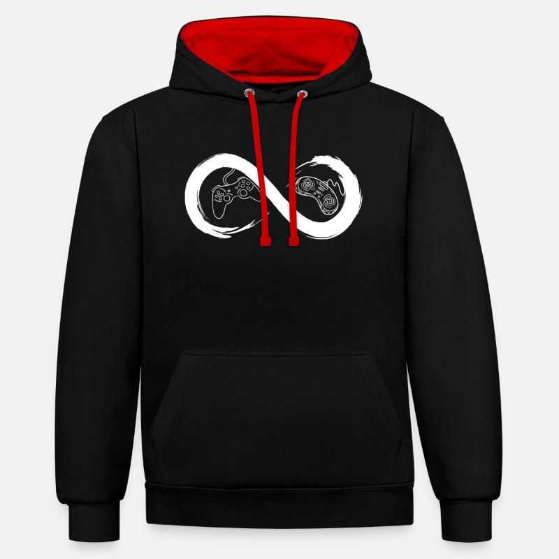 Console à l’infini - Sweat à capuche contrasté - noir/rouge