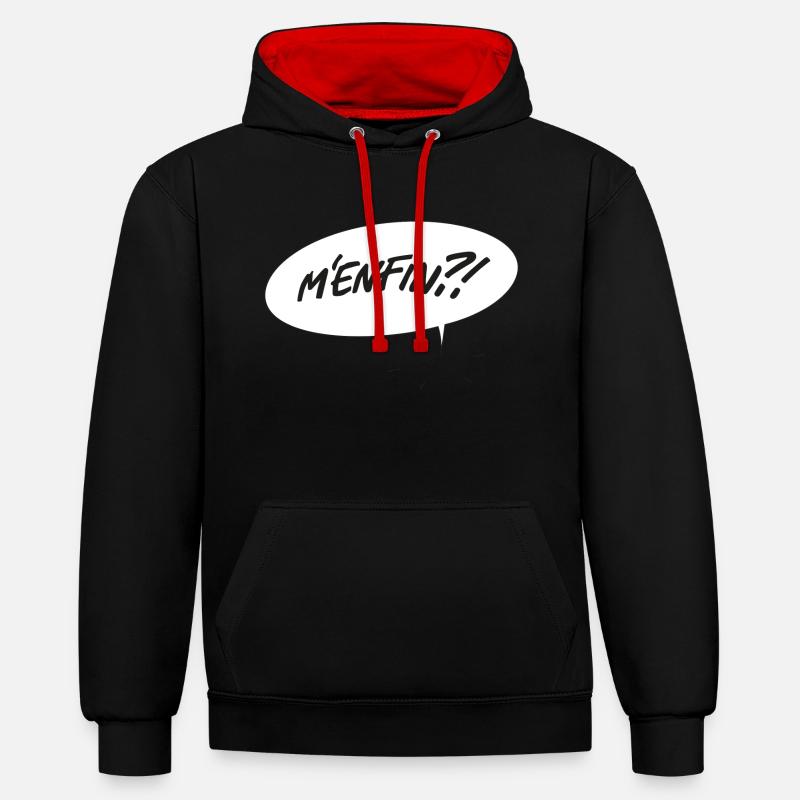 M'enfin - Sweat à capuche contrasté - noir/rouge