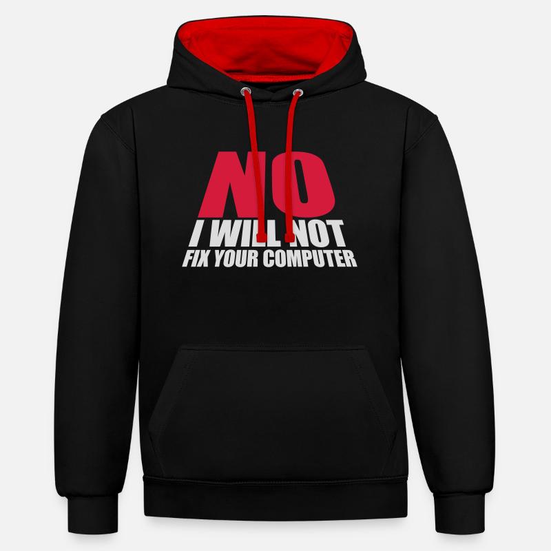 not fix your computer - Contrast hoodie - black/red
