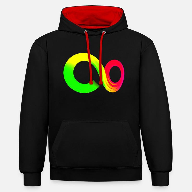 Rainbow Course Infinite Infinity Symbol - Contrast hoodie - black/red