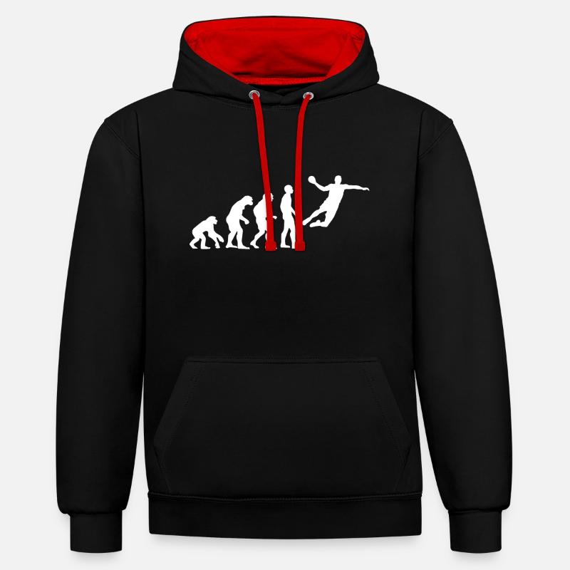 Evolution Handball - Sweat à capuche contrasté - noir/rouge
