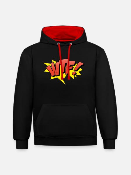 WTF - Contrast hoodie - black/red