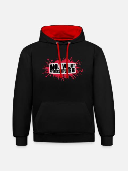 not fix your computer - Contrast hoodie - black/red