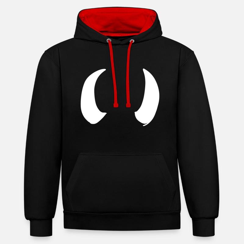Corne Cornes Symbole Bélier - Sweat à capuche contrasté - noir/rouge