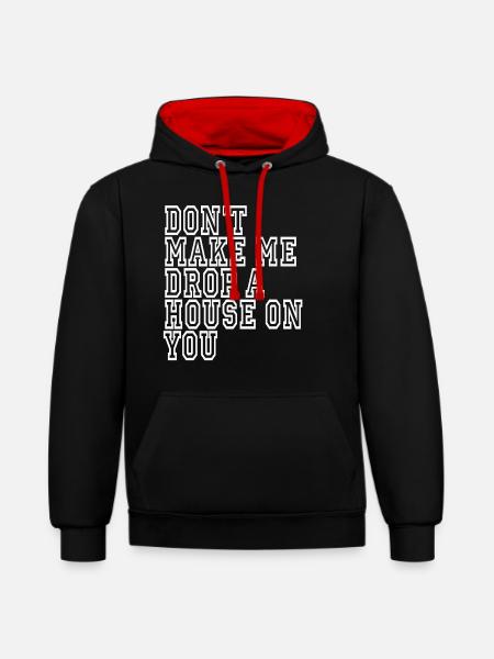funny sarcastic sayings saying sarcasm - Contrast hoodie - black/red