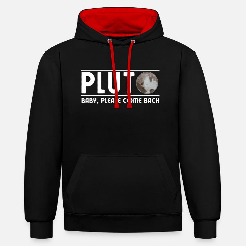 Pluto baby please come back - Sweat à capuche contrasté - noir/rouge