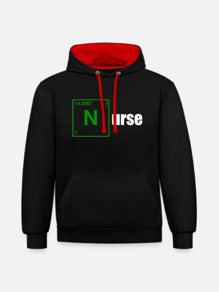 Nurse Geschenk white - Kontrast-Hoodie - Schwarz/Rot