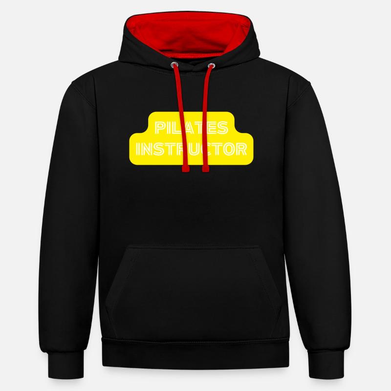 Instructeur de Pilates Professeur - Sweat à capuche contrasté - noir/rouge