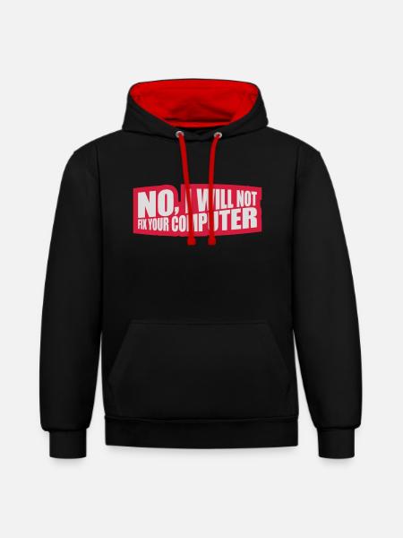 not fix your computer - Contrast hoodie - black/red