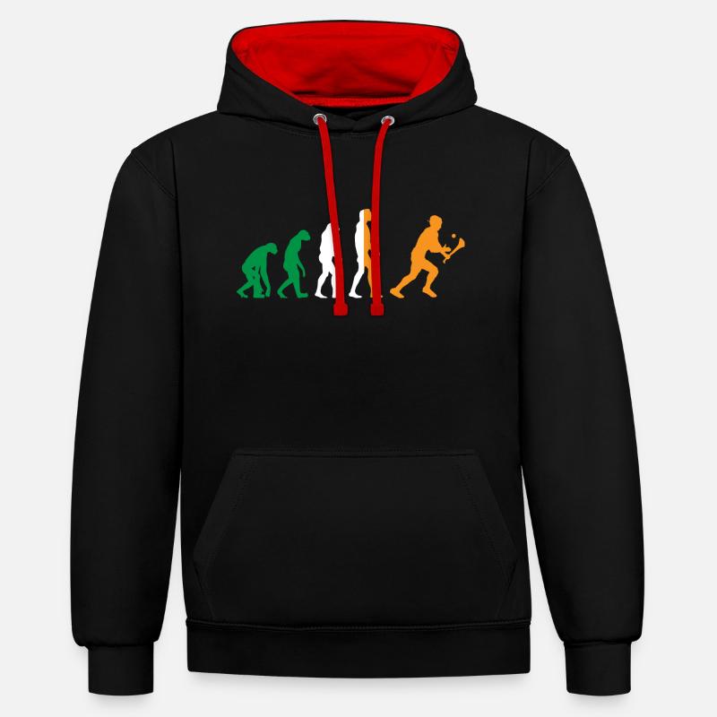 L’évolution du hurling - Sweat à capuche contrasté - noir/rouge