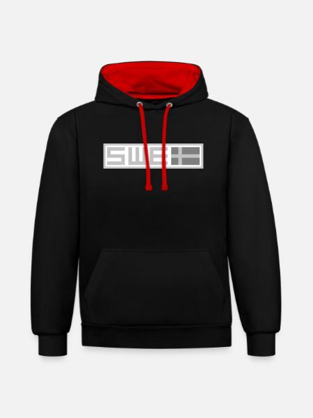 Swedish tactical - Contrast hoodie - black/red