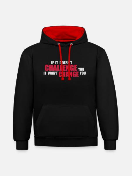 Workout Fitness Motivation Quote - Contrast hoodie - black/red