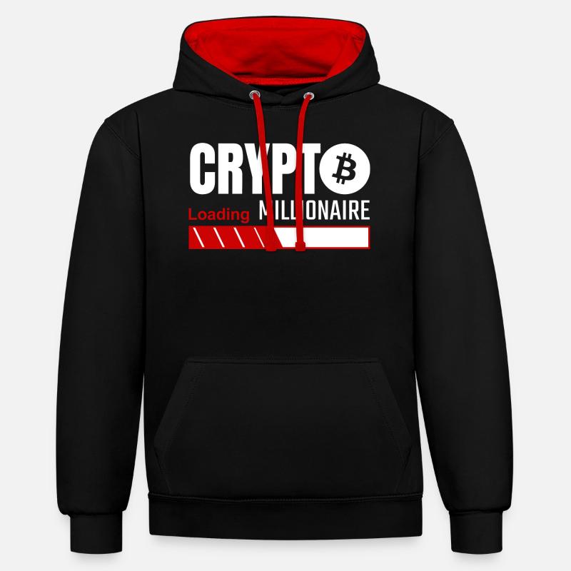 Crypto Millionaire Loading - bitcoin - Contrast hoodie - black/red
