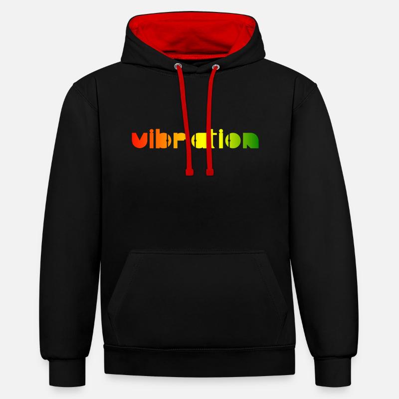 Vibration - Reggae - Contrast hoodie - black/red