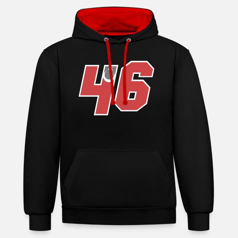 Kahramanmaraş - Sweat à capuche contrasté - noir/rouge