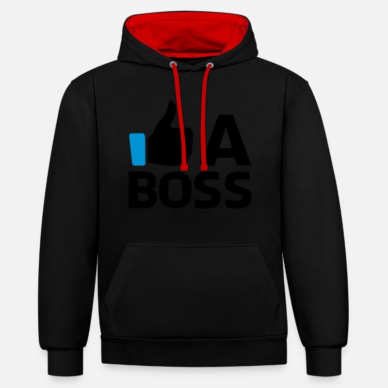 Like a Boss - Sweat à capuche contrasté - noir/rouge