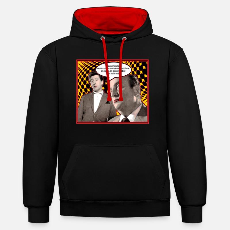 écoute on t'connaît pas - Sweat à capuche contrasté - noir/rouge