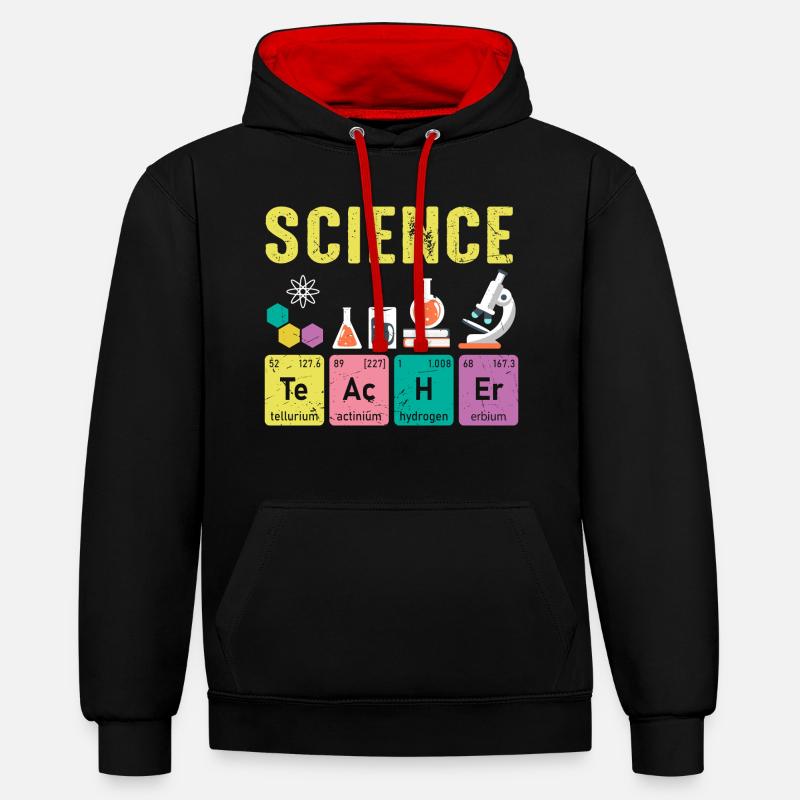 Science Teachers Regular Elements - Contrast hoodie - black/red