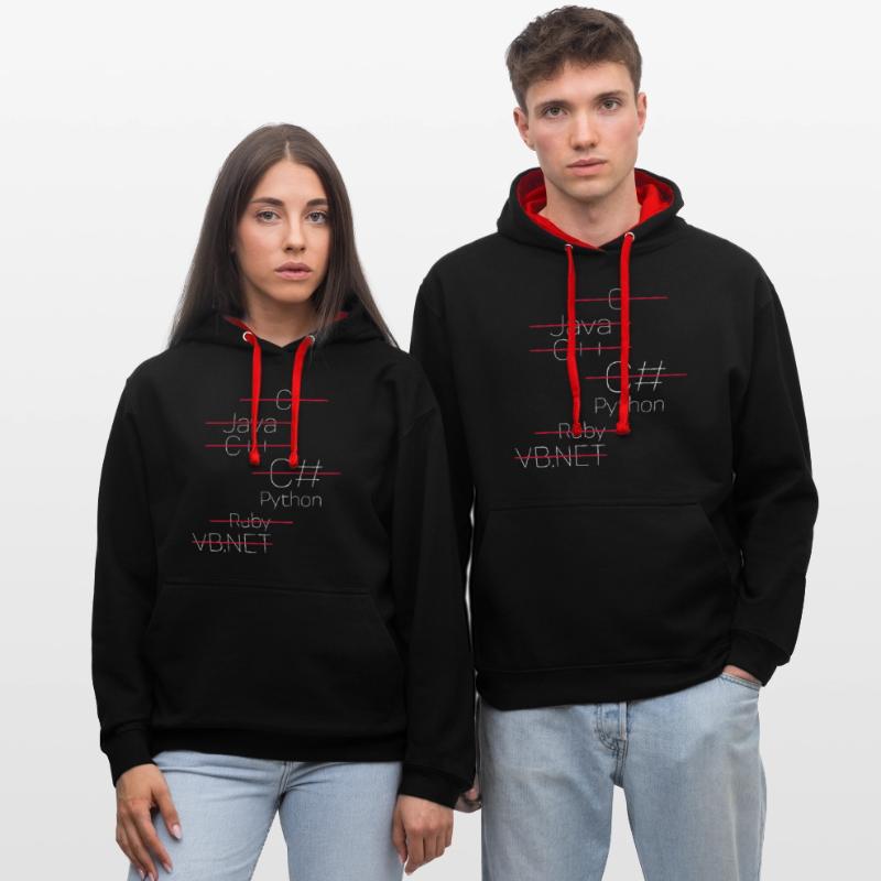 PYTHON CODING / LANGAGE DE PROGRAMMATION Sweat à capuche contrasté