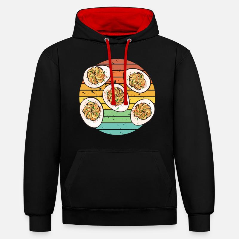Stuffed Eggs Deviled Eggs - Contrast hoodie - black/red
