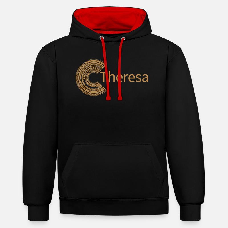 Pour Thérèse - Sweat à capuche contrasté - noir/rouge