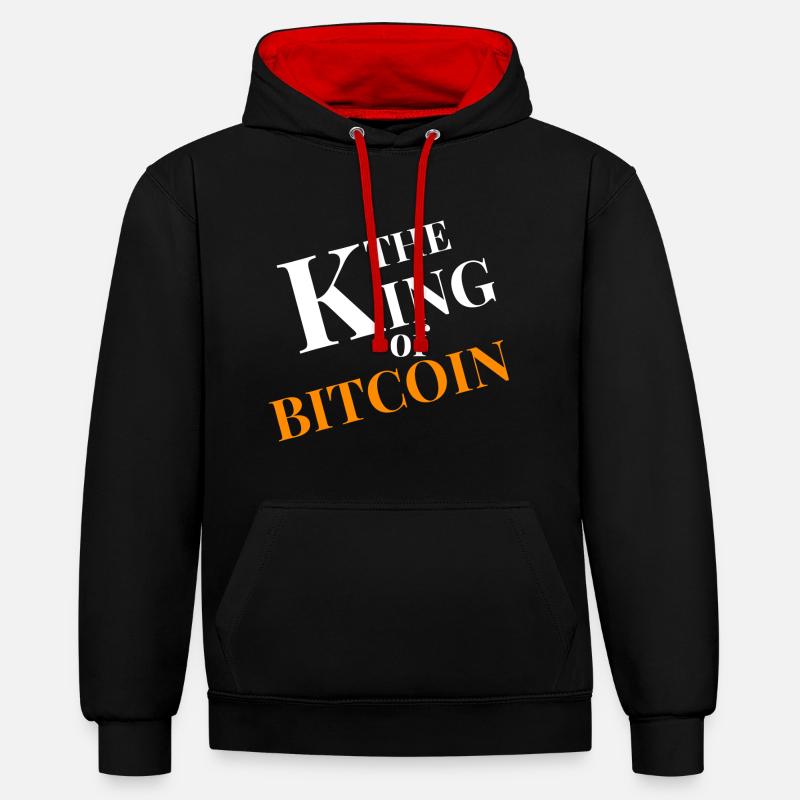 Roi du graphique Bitcoin - Sweat à capuche contrasté - noir/rouge