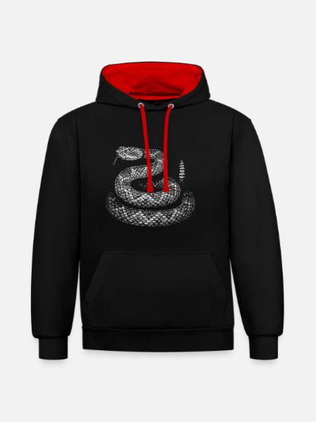 Snake - Contrast hoodie - black/red