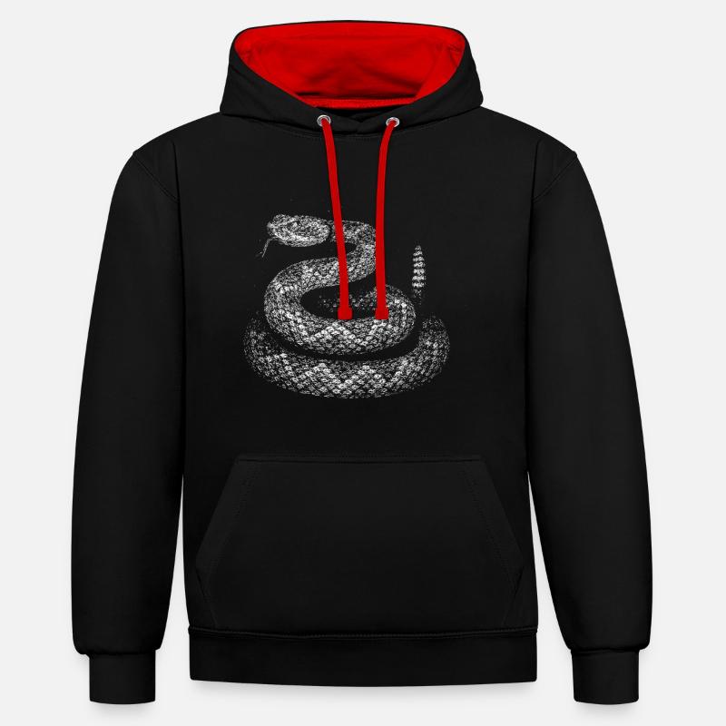 Snake - Contrast hoodie - black/red