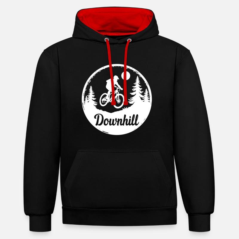 VTT de descente - Sweat à capuche contrasté - noir/rouge