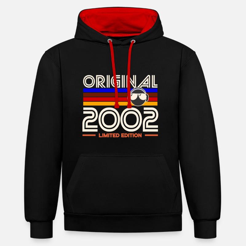 Original 2002 Limited Edition Retro - Sweat à capuche contrasté - noir/rouge