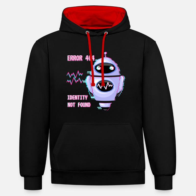 ERREUR 404 : Identité non trouvée - Sweat à capuche contrasté - noir/rouge