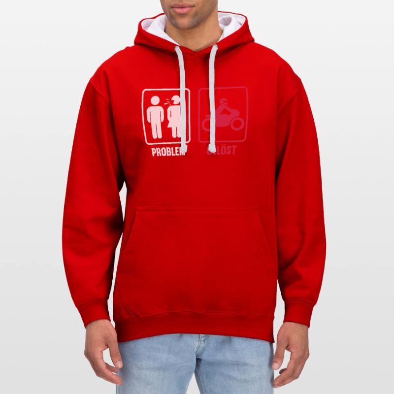 Problem Gelöst Ehe Heirat Ehemann Ehefrau Kontrast-Hoodie