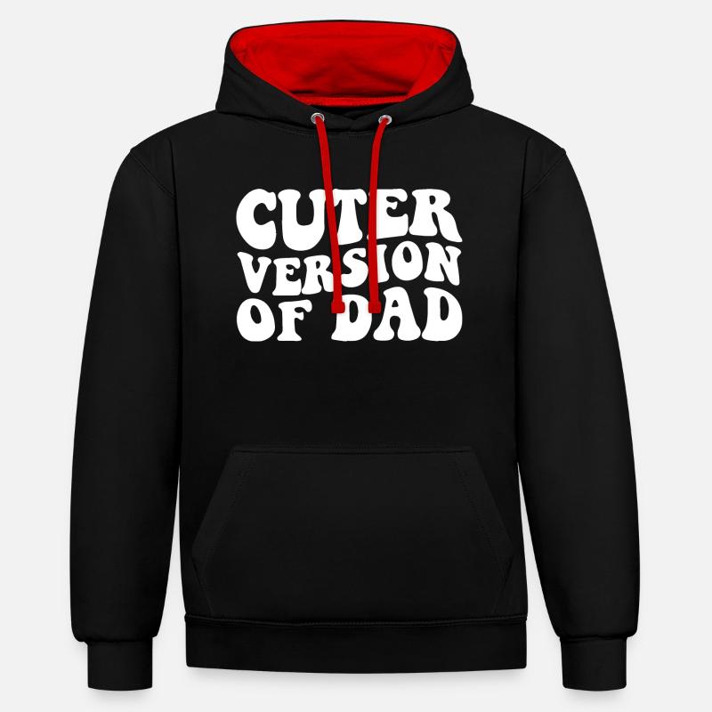 Version plus mignonne de papa - Sweat à capuche contrasté - noir/rouge