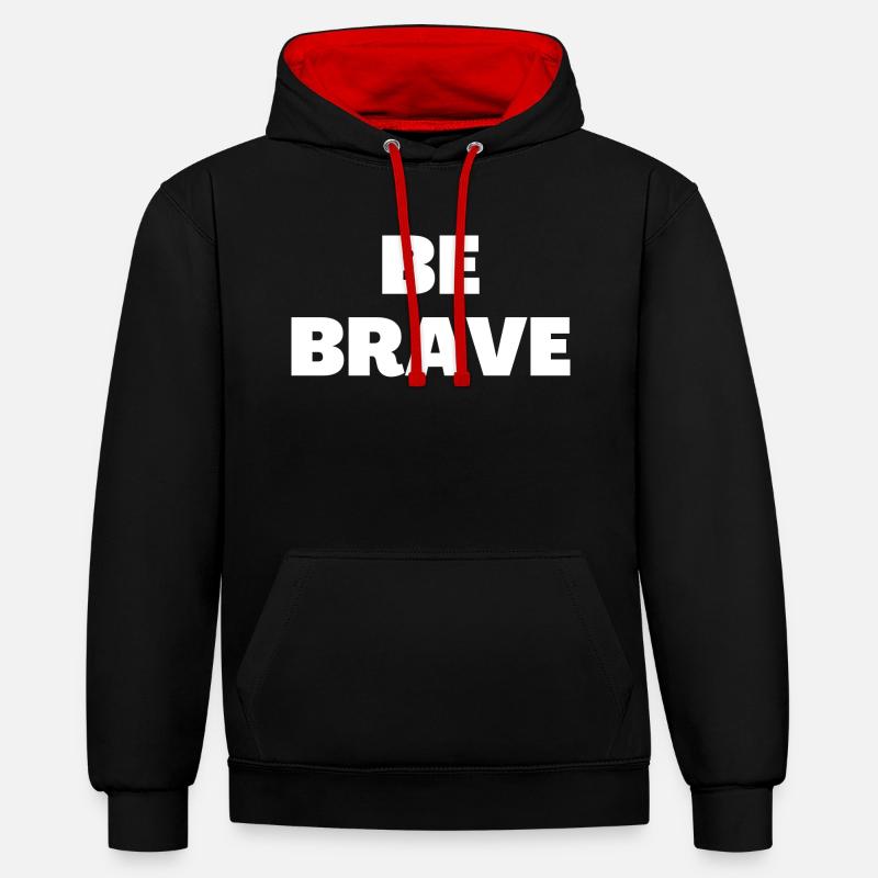 Soyez courageux - Citations chrétiennes - Sweat à capuche contrasté - noir/rouge