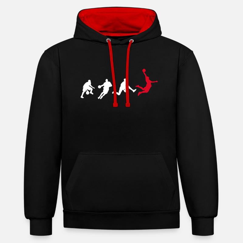 Basket-ball Basketteur Evolution Dunk - Sweat à capuche contrasté - noir/rouge