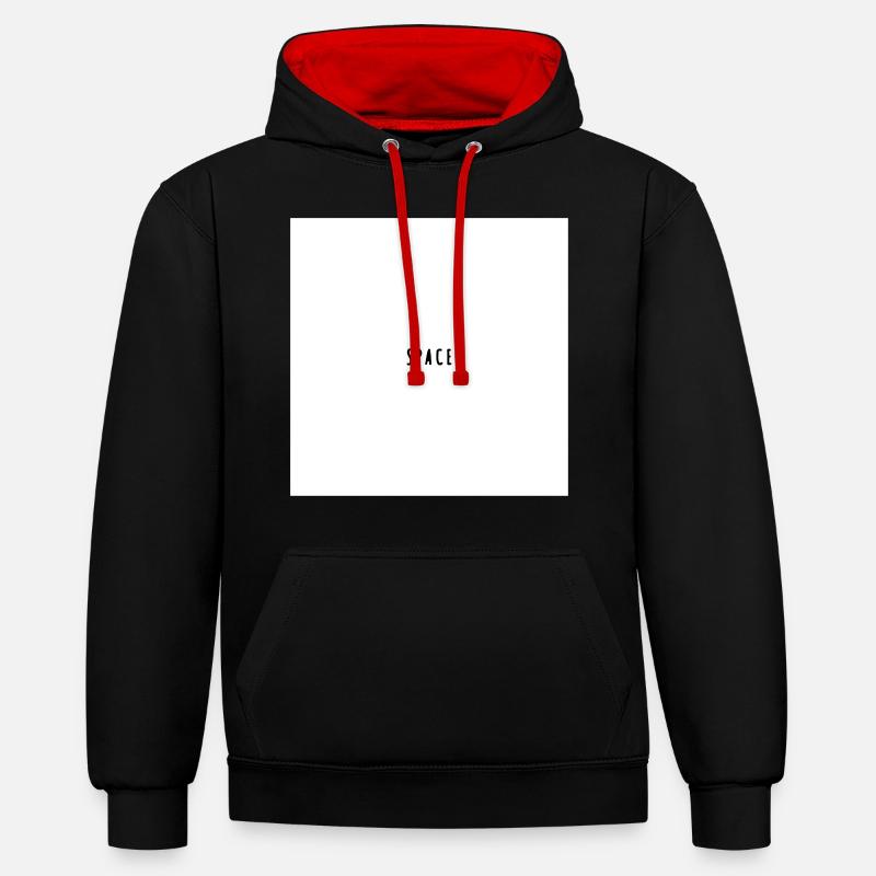 espace - Sweat à capuche contrasté - noir/rouge